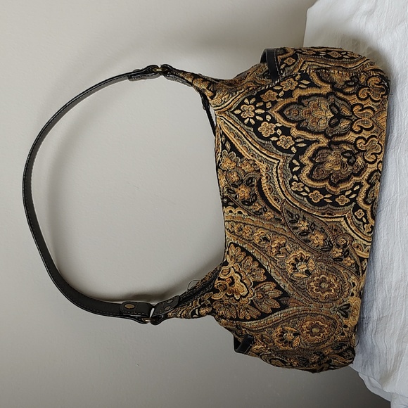 Fossil Handbags - 🔥HP🔥Fossil Tapestry Leather Trim Satchel Purse Handbag